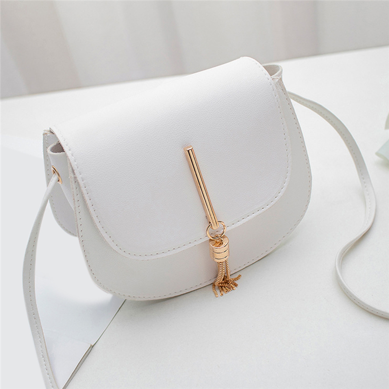 Mini Tassel Decor Flap Saddle Bag