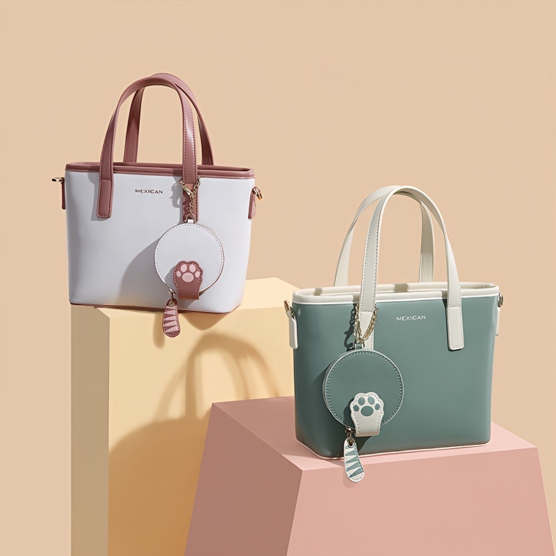 Simple Letter Detail Tote Bag, Elegant Large Handbag, Women's Stylish Shoulder Bag