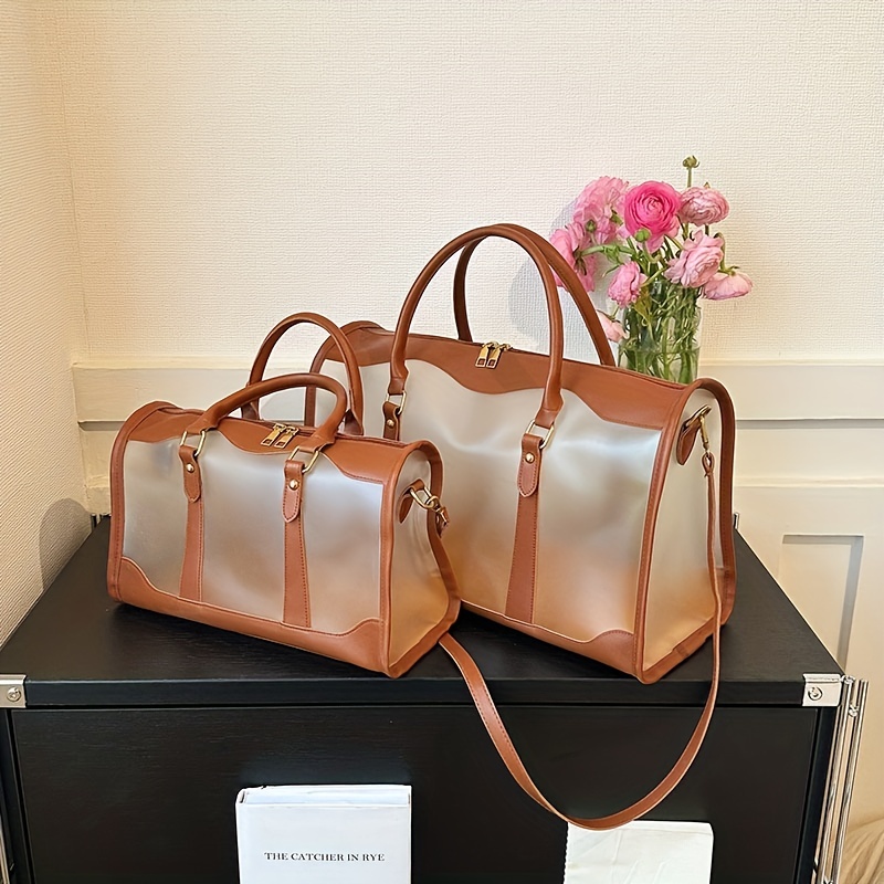 Clear PVC Frosted Travel Bag, Large Capacity Crossbody Bag, Portable Sports Duffle Bag