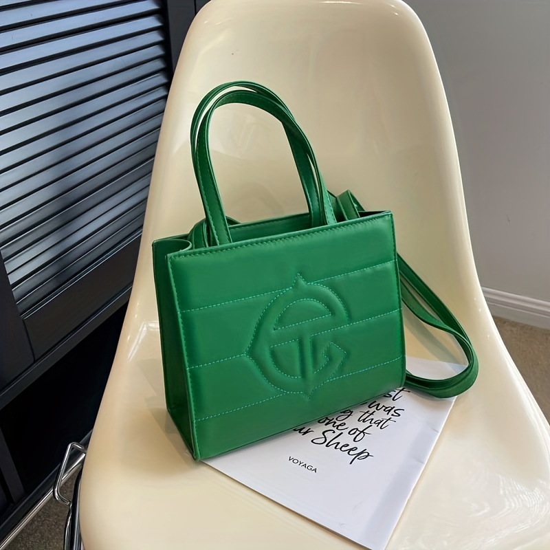 Stylish Solid Color Shoulder Bag, Trendy PU Leather Crossbody Bag, Versatile Commuter Handbag