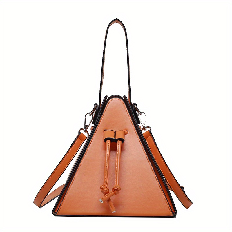 Mini Drawstring Novelty Bag, Solid Color Crossbody Bag, Women's Faux Leather Clutch Purse