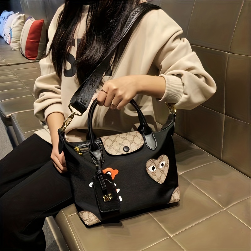 Geometric Pattern Crossbody Bag, Lightweight Travel Handbags, Versatile Nylon Going Out Bag