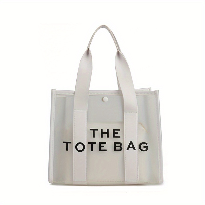 Clear PVC Tote Bag, Waterproof Summer Beach Bag With Inner Pouch, Women's Travel Shoulder Bag