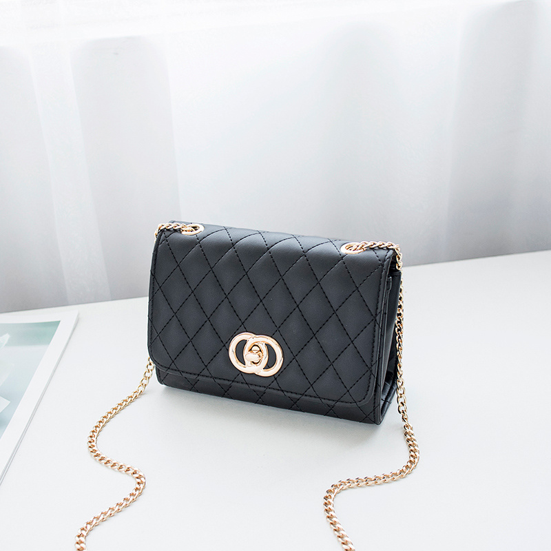 Argyle Quilted Chain Shoulder Bag, Faux Leather Crossbody Bag, Women's Small Flap Square Purse