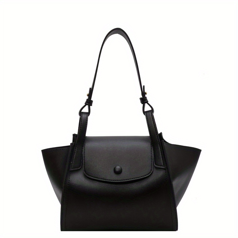 Vintage Tote Bag For Women, Snap Button Shoulder Bag, Elegant Flap Handbags For Commuter