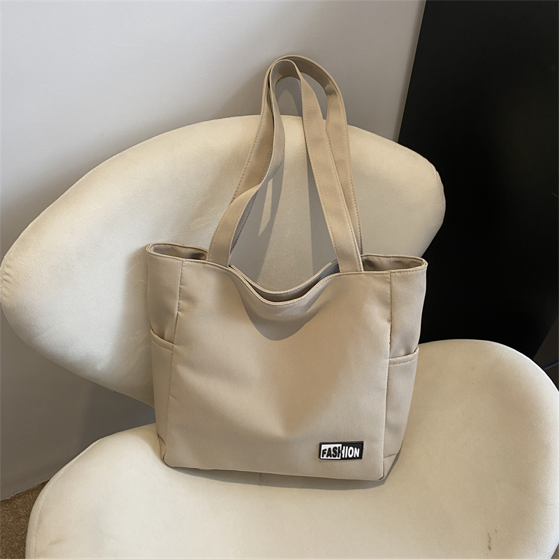 Letter Graphic Canvas Tote Bag, Large Capacity Shoulder Bag, Casual Handbag For School & Work