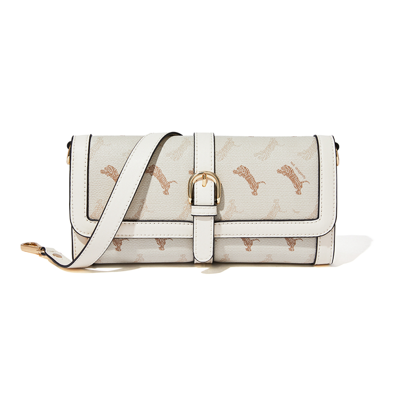 Animal Pattern Baguette Bag, Fashion Flap Shoulder Bag, Women's Buckle Decor Underarm Purse