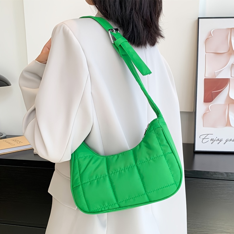 2022 New Autumn Fashion Handheld Cotton Clothes Bag Mesh Red Diamond Single Shoulder Underarm Bag