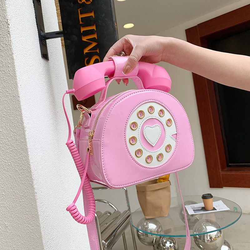 Women Telephone Radio Shaped Crossbody Bag, Daily Totes, Shoulder Bag