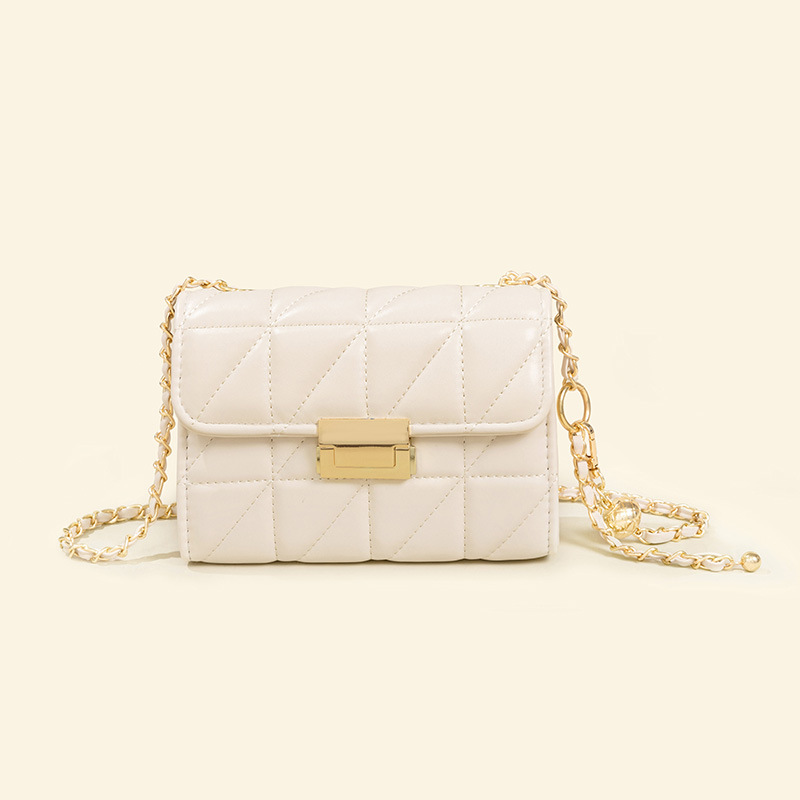 Argyle Quilted Crossbody Bag, Fashion Chain Shoulder Bag, Women's Small Square Purses