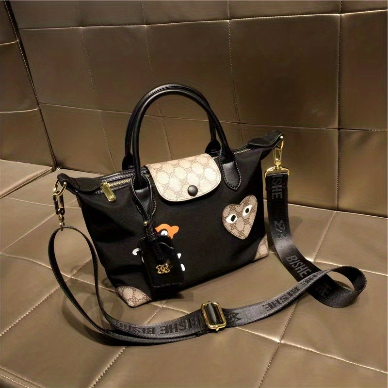 Geometric Pattern Crossbody Bag, Lightweight Travel Handbags, Versatile Nylon Going Out Bag