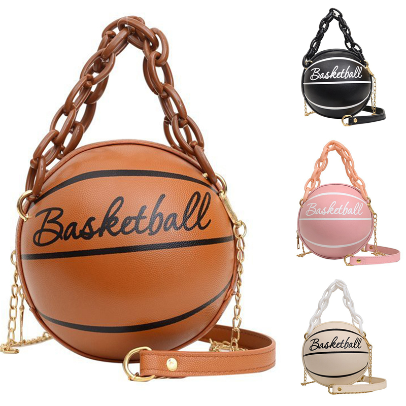 Women's Shoulder Bag, Novelty Bag, Basketball Shaped Chain Bag
