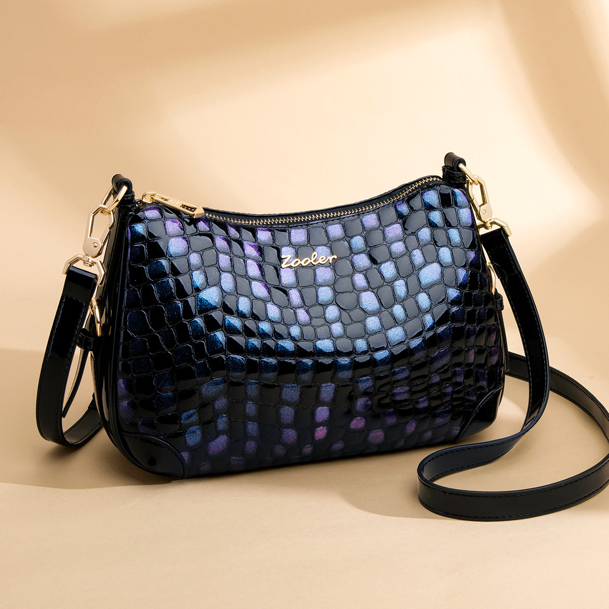 Letter Detail Shoulder Bag, Women's Trendy Zipper Crossbody Bag, Stylish Purse For Work & Dating