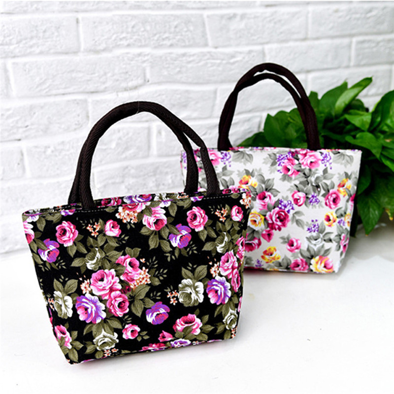 Women's Bag, Floral Print Canvas Shoulder Bag, Handbag