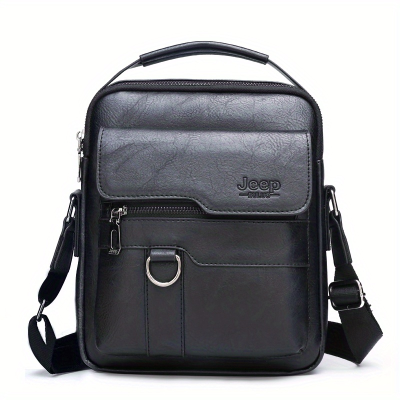 Vintage Oil Wax Leather Briefcases, Large Capacity Shoulder Bag, Trendy Handbag For Business