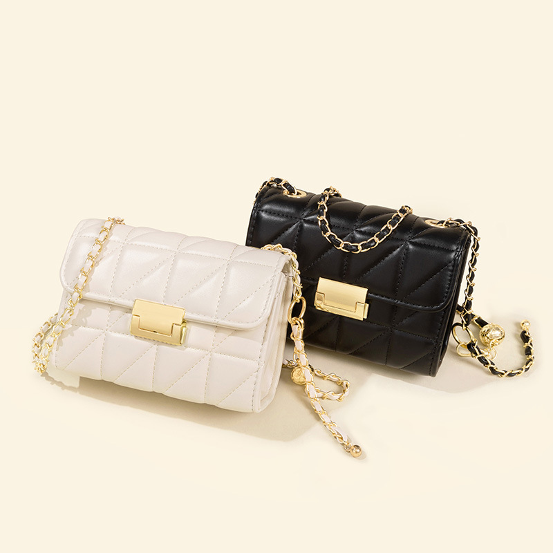 Argyle Quilted Crossbody Bag, Fashion Chain Shoulder Bag, Women's Small Square Purses