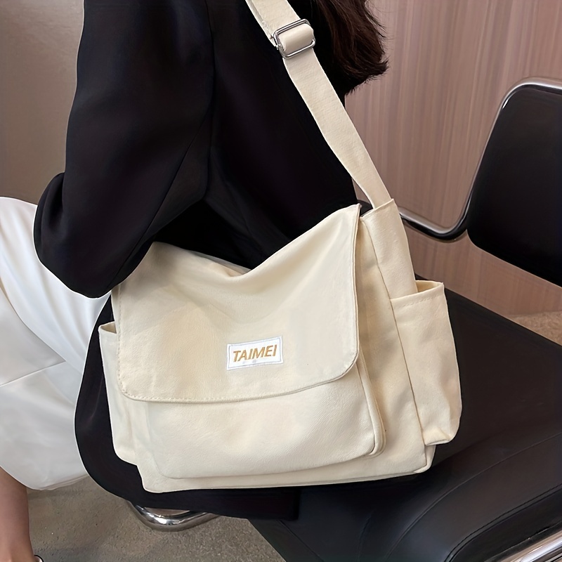 Simple Messenger Shoulder Bag, All-Match Crossbody Bag, Portable Casual Bag For School