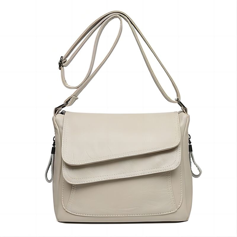 Double Flap Crossbody Bag, Trendy Soft Leather Shoulder Bag, Women's Simple Travel Purses