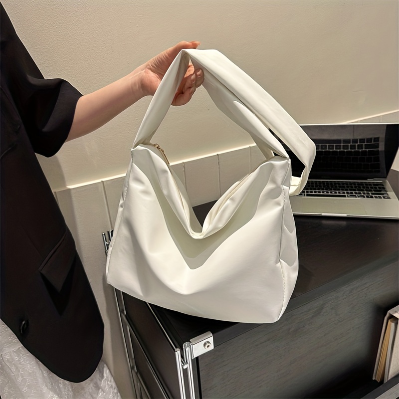 Fashion Zipper Shoulder Bag, Simple Large Capacity Messenger Bag, All-match PU Shoulder Bag For Women