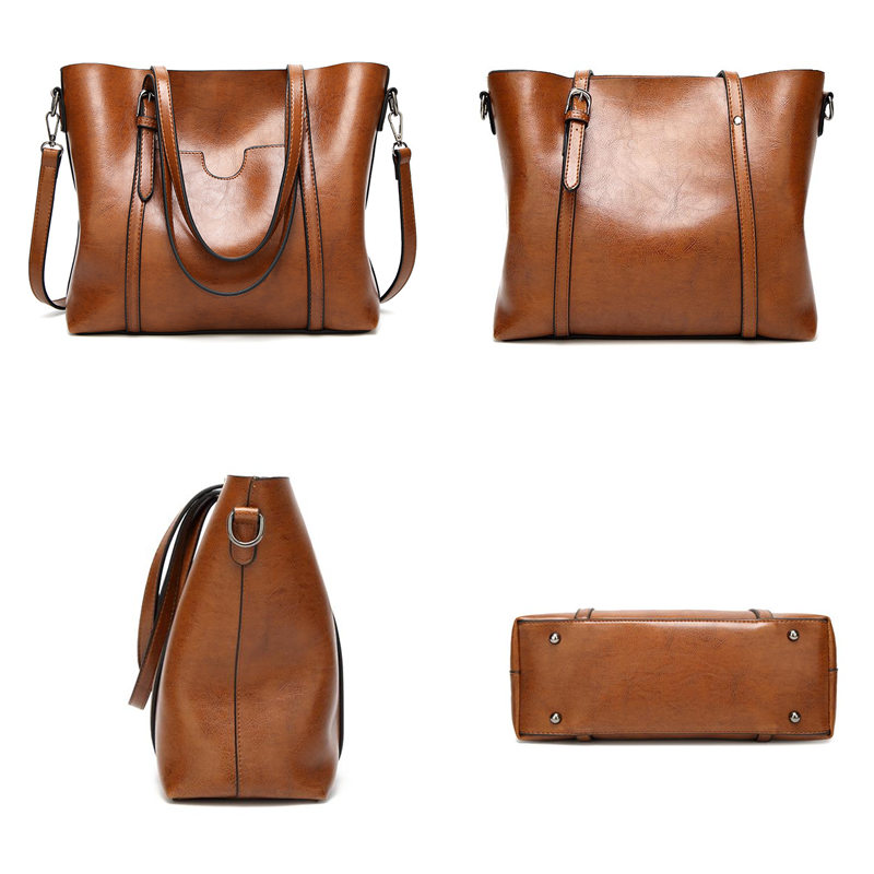 Faux Leather Shoulder Bag, Women's Trendy Elegant Tote Bag Casual Zipper Crossbody Bag