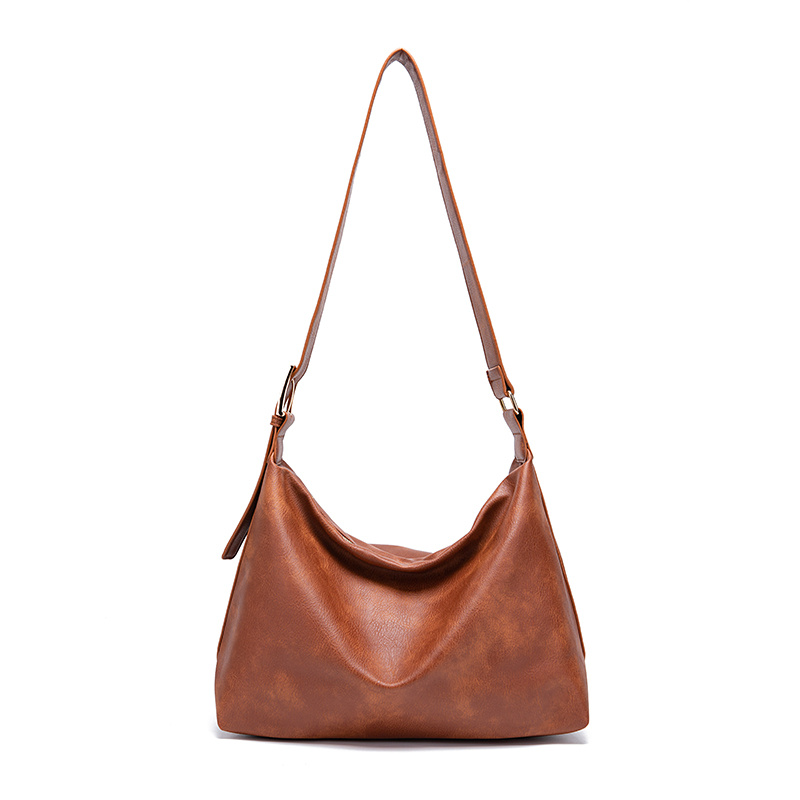 Retro Solid Color Large Capacity Shoulder Bag, Vintage Tote Bag, Handbag