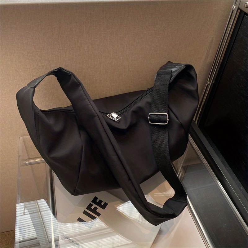 Trendy Ruched Crossbody Bag, Large Capacity Dumpling Bag, Casual Sports Travel Shoulder Bag