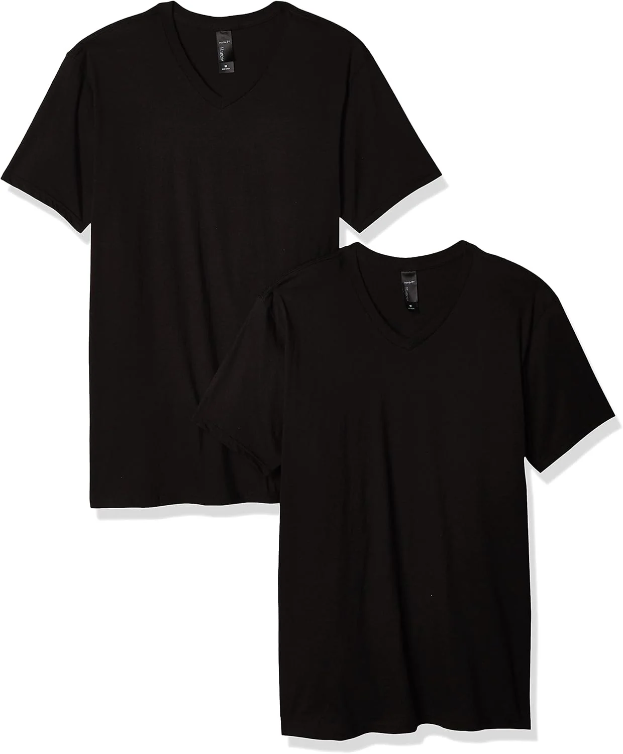 Hanes Men's Nano Premium Cotton V-Neck T-Shirt (Pack of 2)