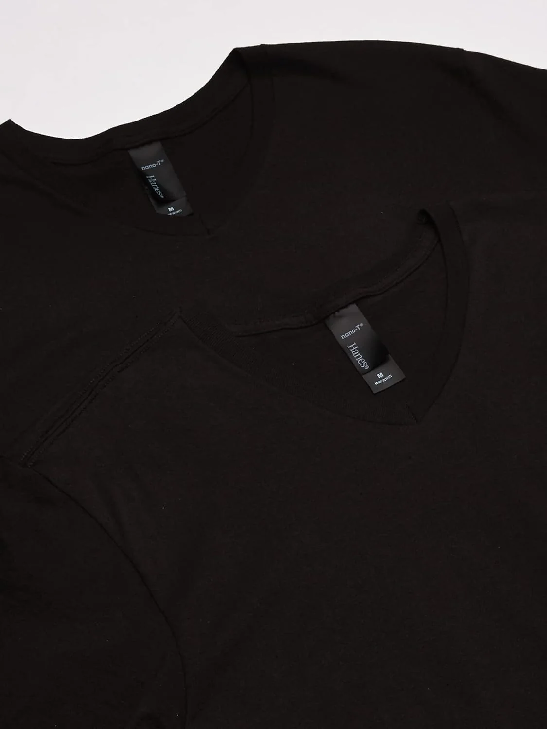 Hanes Men's Nano Premium Cotton V-Neck T-Shirt (Pack of 2)