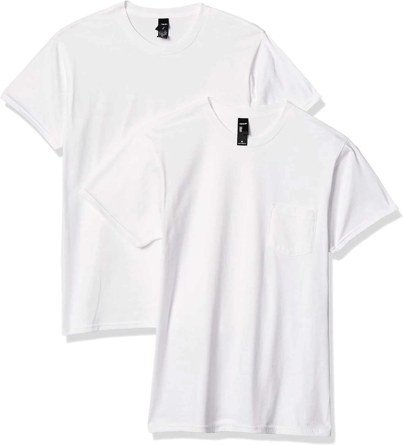 Hanes Men's Nano Premium Cotton Pocket T-Shirt (Pack of 2)
