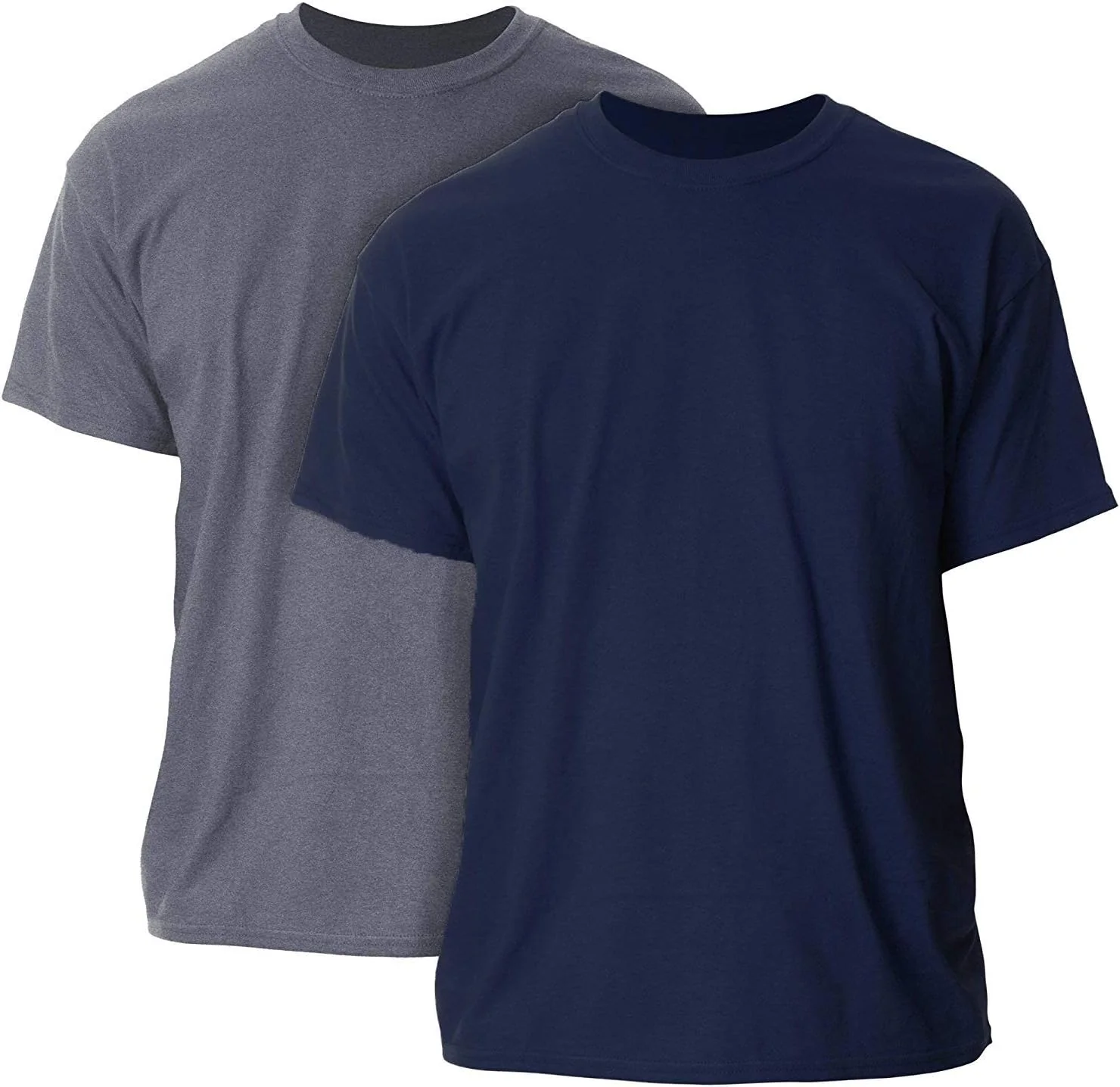 Gildan mens Ultra Cotton Adult Pack fashion t shirts, Darkheather/Navy, 5X-Large US