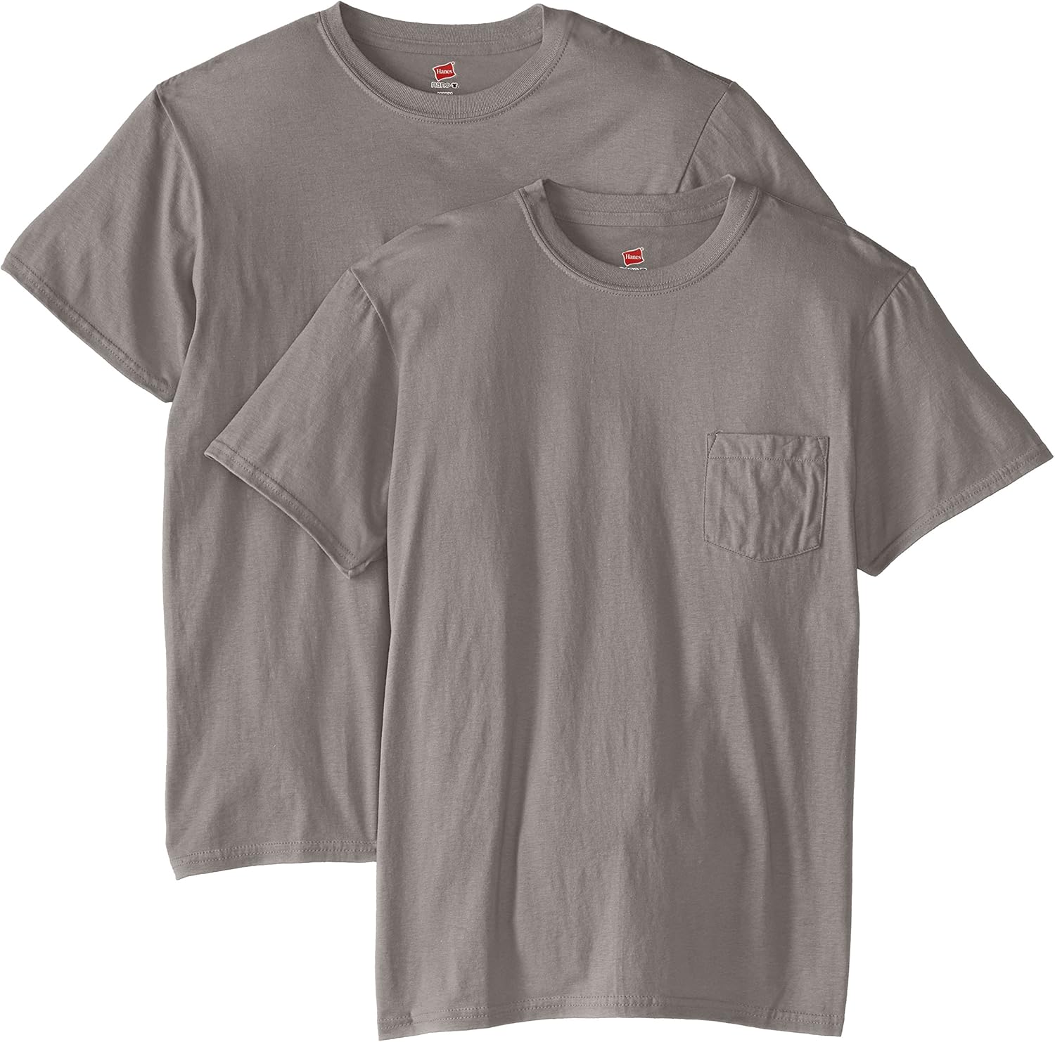 Hanes Men's Nano Premium Cotton Pocket T-Shirt (Pack of 2)