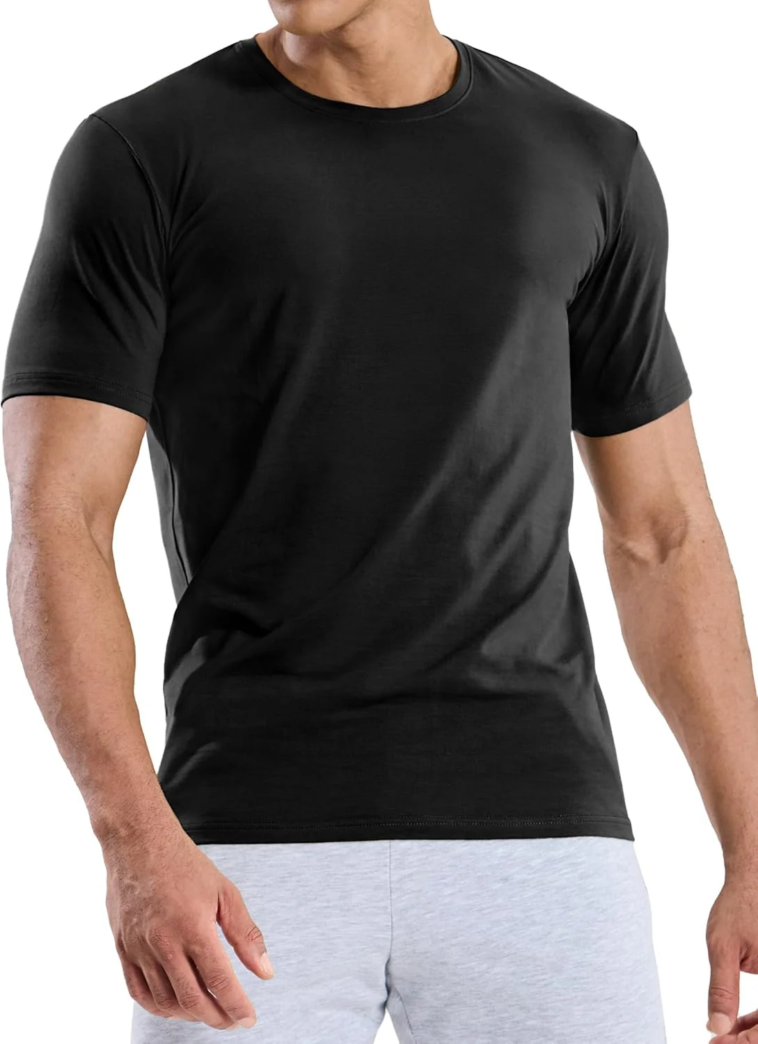 MIER Mens T Shirts Short Sleeve Crew Neck Cotton T-Shirts Casual Ultra Soft Tshirt Tops Classic Basic Tees, Breathable