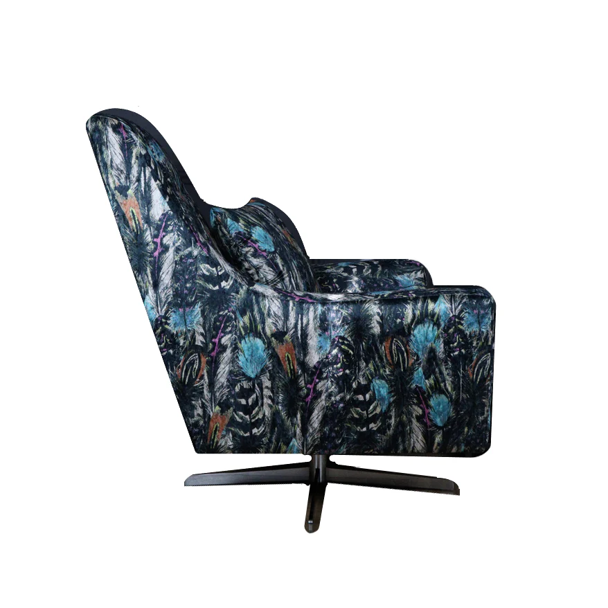 Feathers Jewel Fabric Swivel Chair