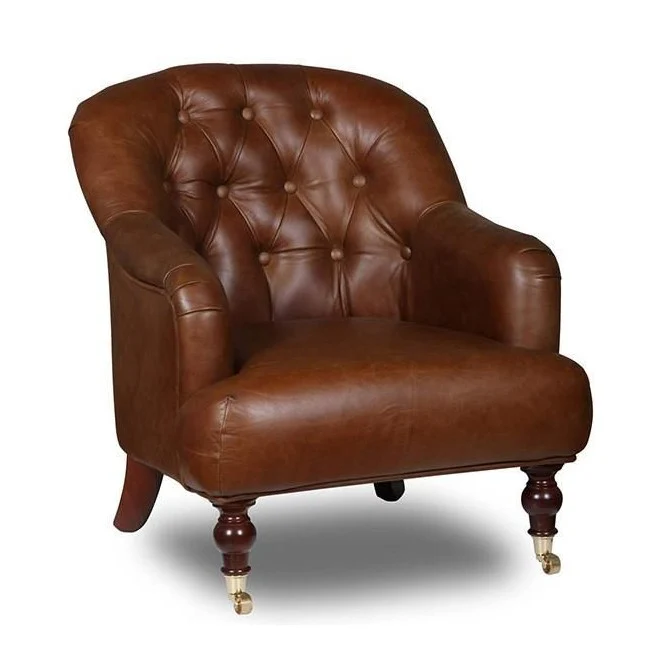 Southwell Tufted Back Occasional Chair Choice Of Vintage Leathers & Feet