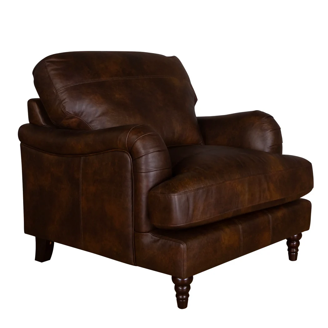 Beatrix Leather Armchair & Love Chair Collection - Choice Of Feet & Leathers