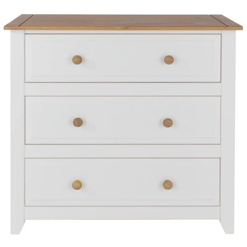 Capri Solid Pine & White Painted 3 Drawer Chest