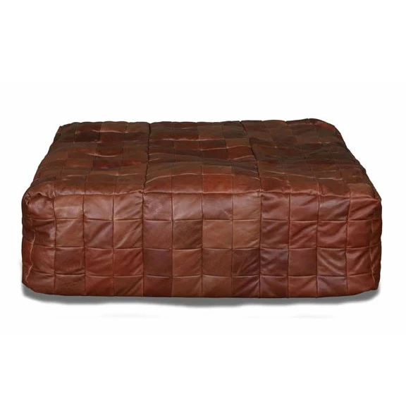 Large Vintage Leather Slab Bean Bag