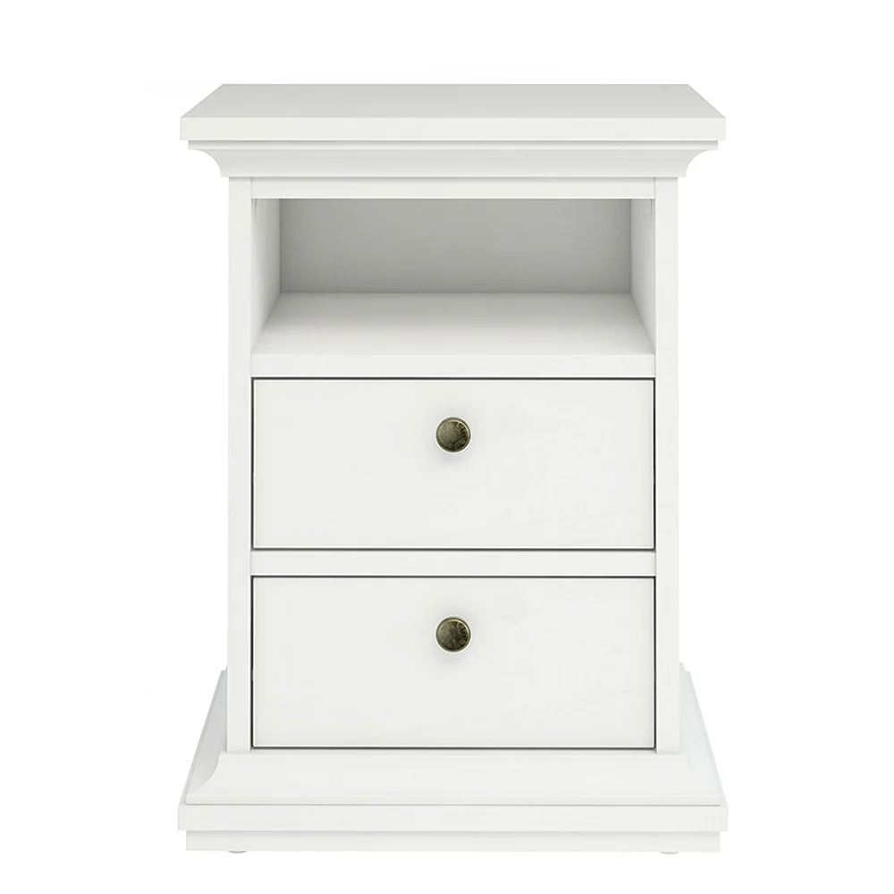 Parisian 2 Drawer Bedside in White