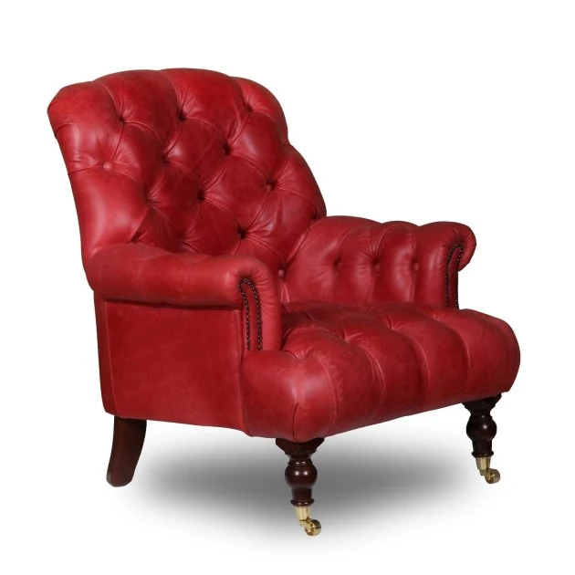 Willow Vintage Leather Tufted Chair - Choice Of Feet & Leathers