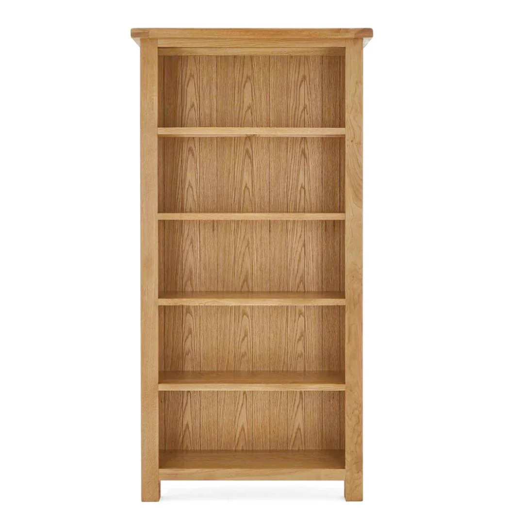 Sailsbury Solid Oak Large Bookcase - 180cm Tall