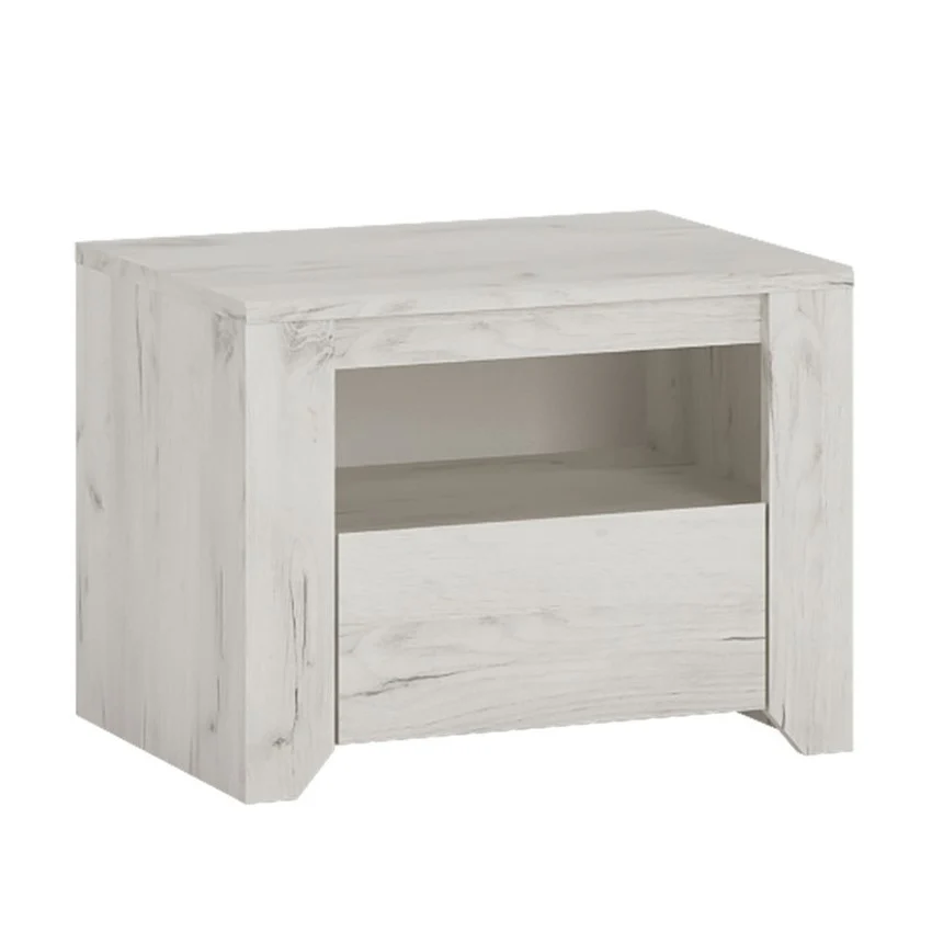 Angelica 1 Drawer Bedside Cabinet - White Oak