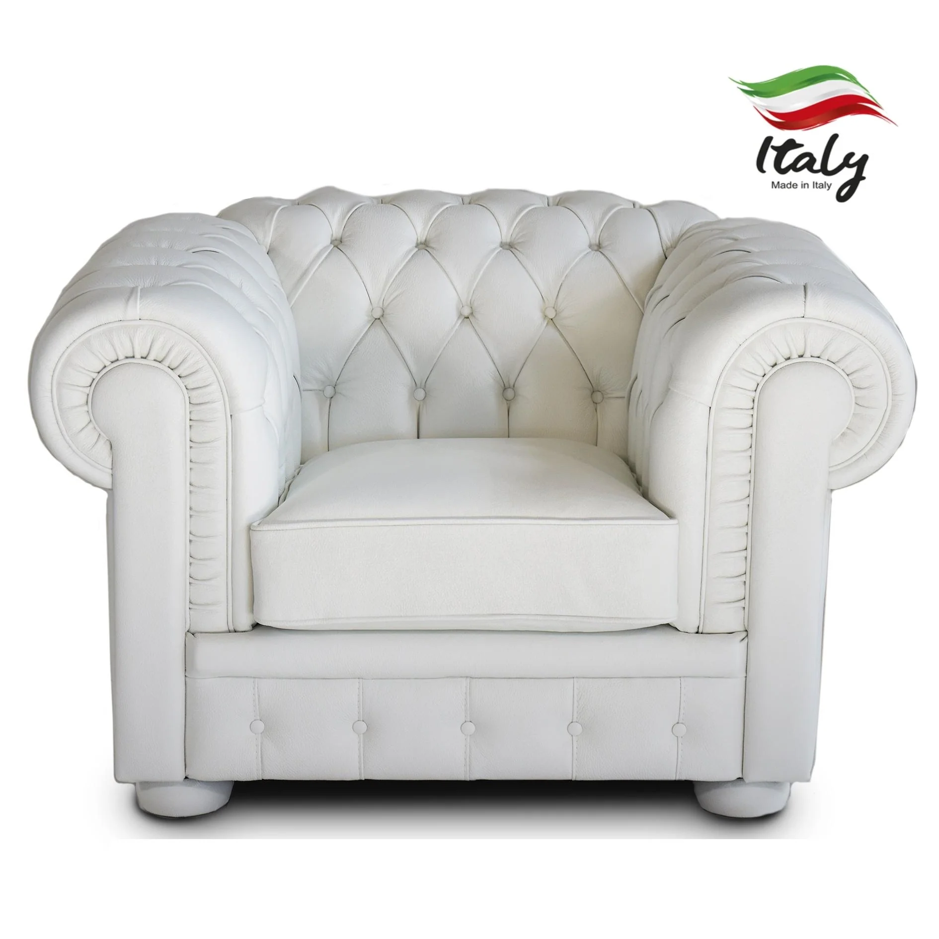 Victoria Italian Leather Chesterfield Armchair - Choice Of Leathers