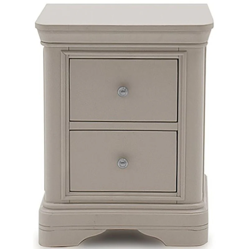 Mabel Taupe Painted 2 Drawer Bedside Cabinet - Out Of Stock - Due 2/6/24
