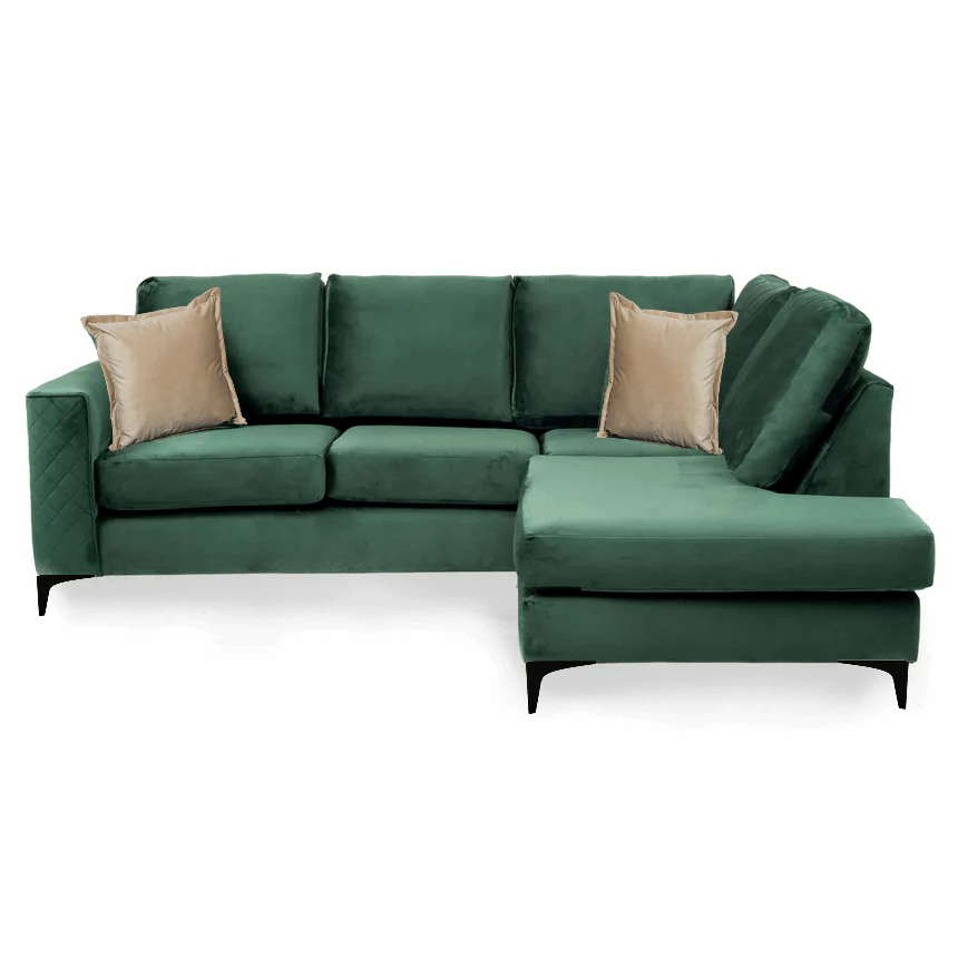 Darcy Velvet Corner Chaise Sofa - Choice Of Colours