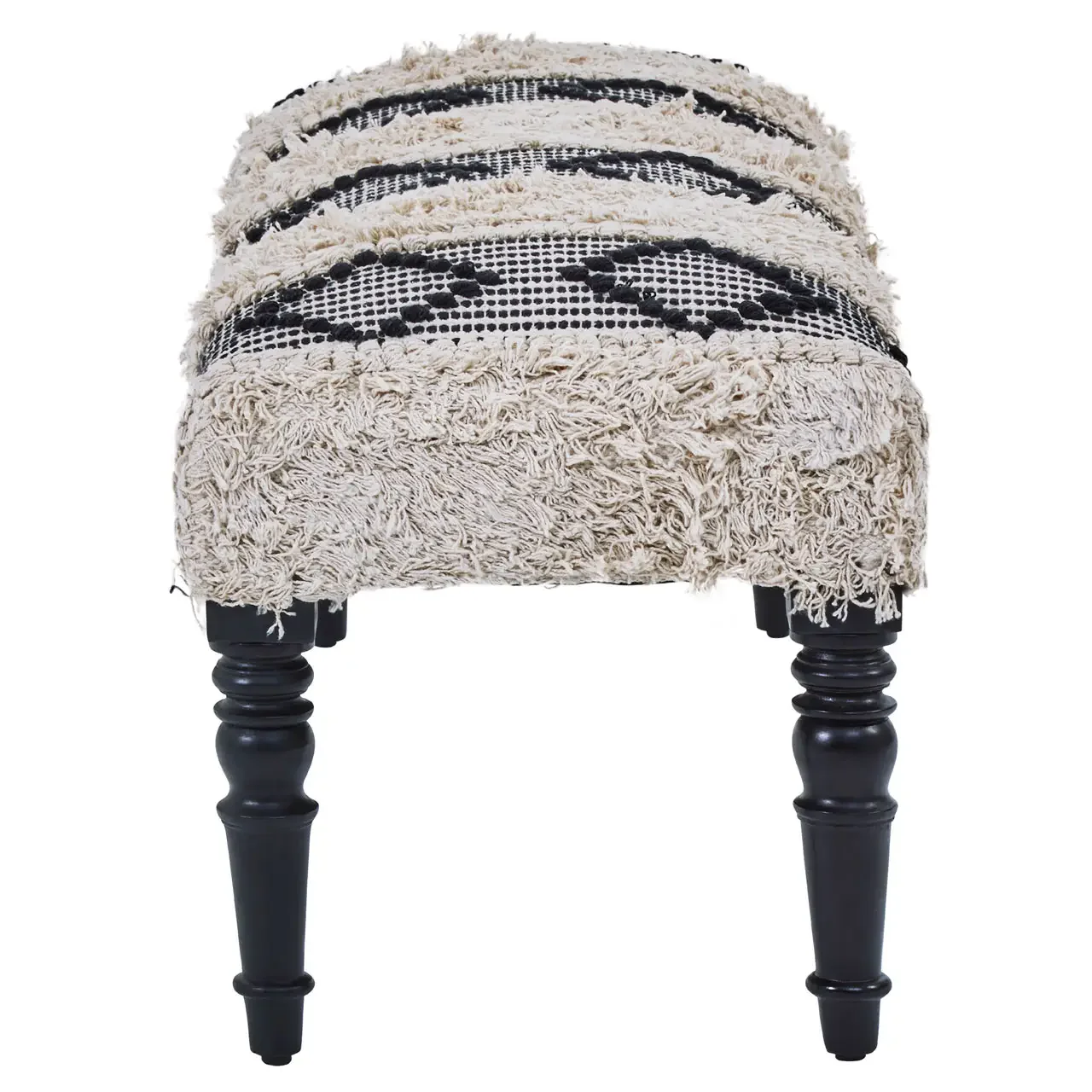 Black & White Boho Moroccan Bench Seat - 120cm