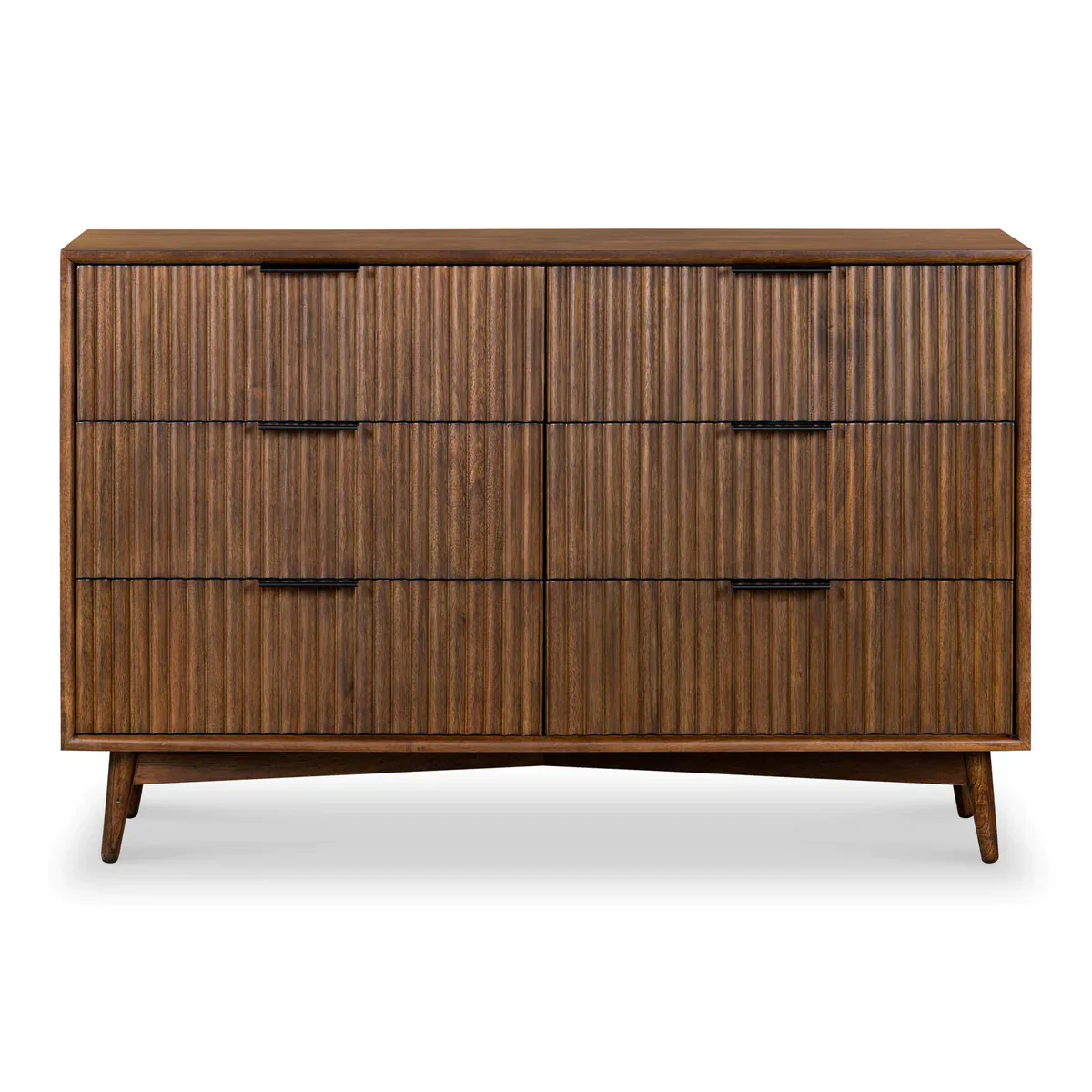 Strand Walnut Wide Chest Of 6 Drawers