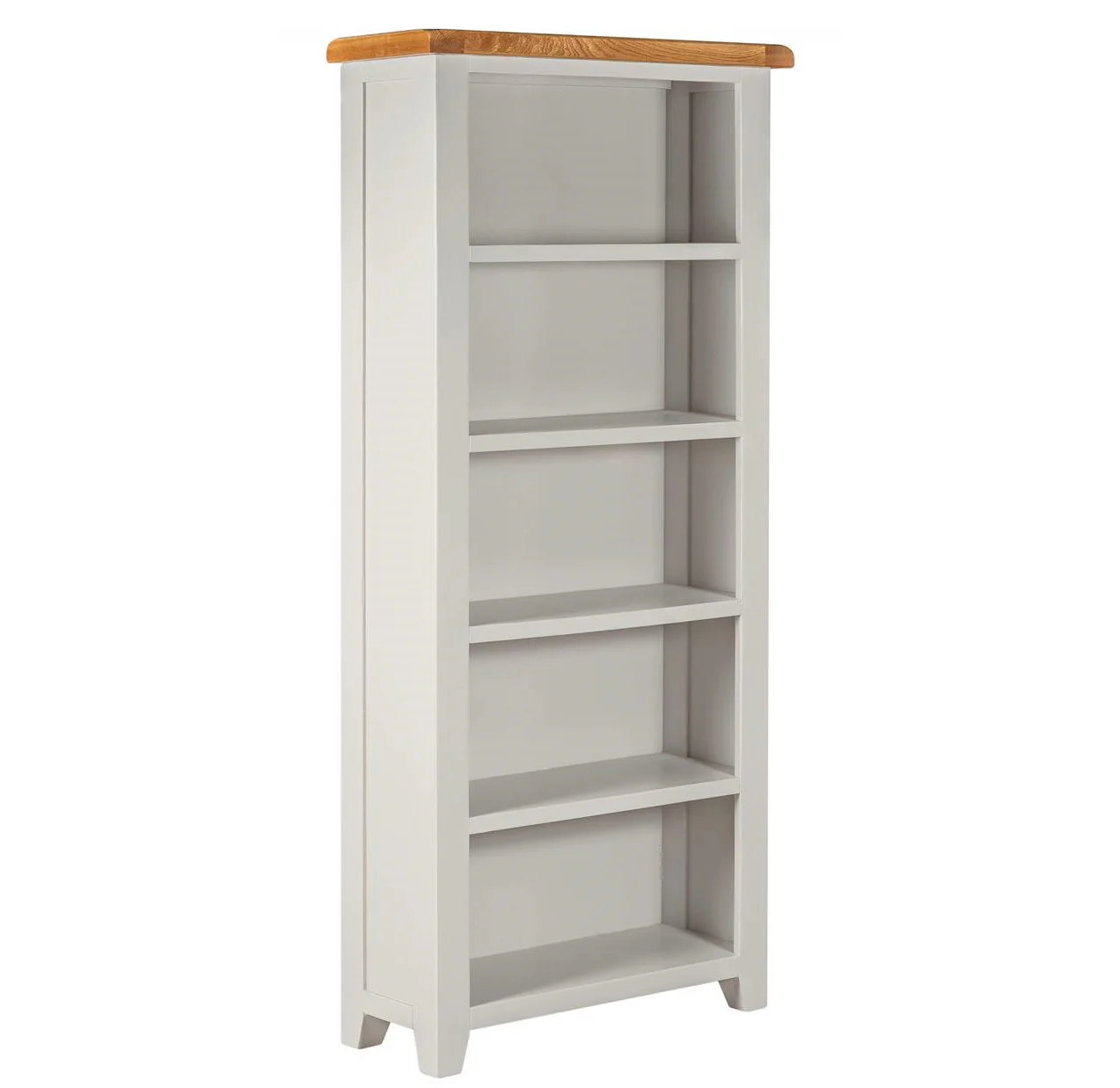 Chester Dove Grey & Solid Oak Large Bookcase
