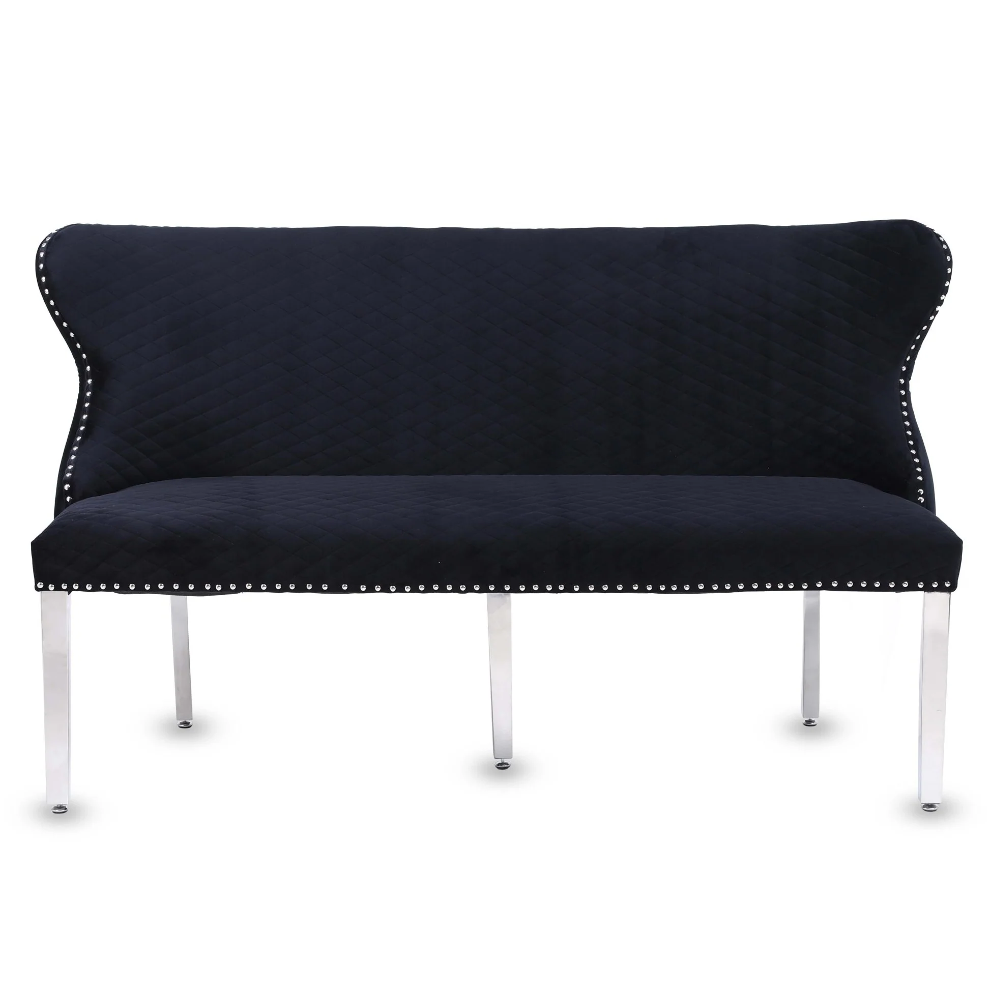 Valentino Black Velvet Button Back Bench