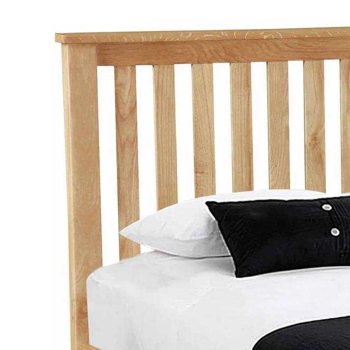 Bevel Natural Solid Oak Double Bed