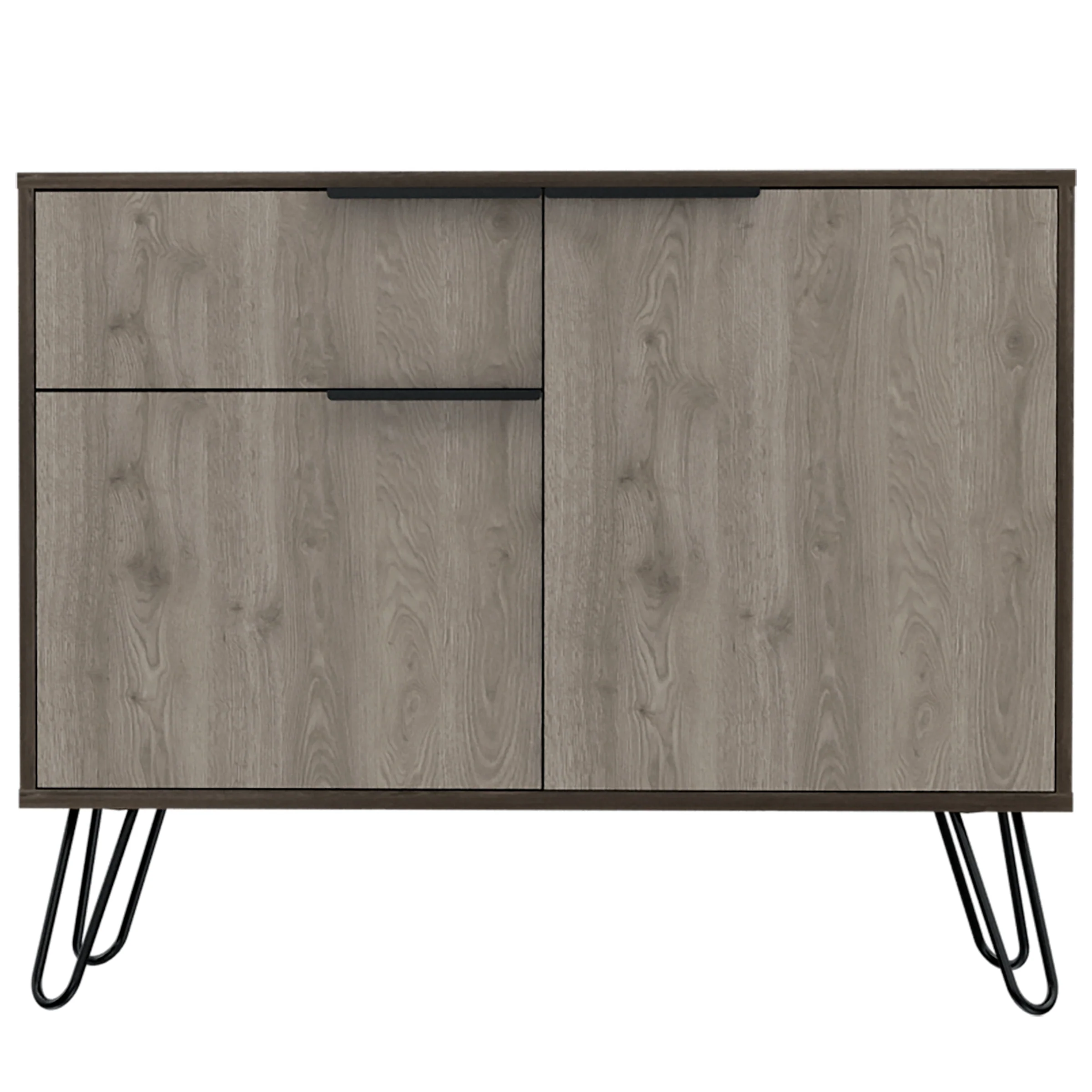 New York Smoked Oak-Bleached Grey Collection 2 Door 1 Drawer Sideboard